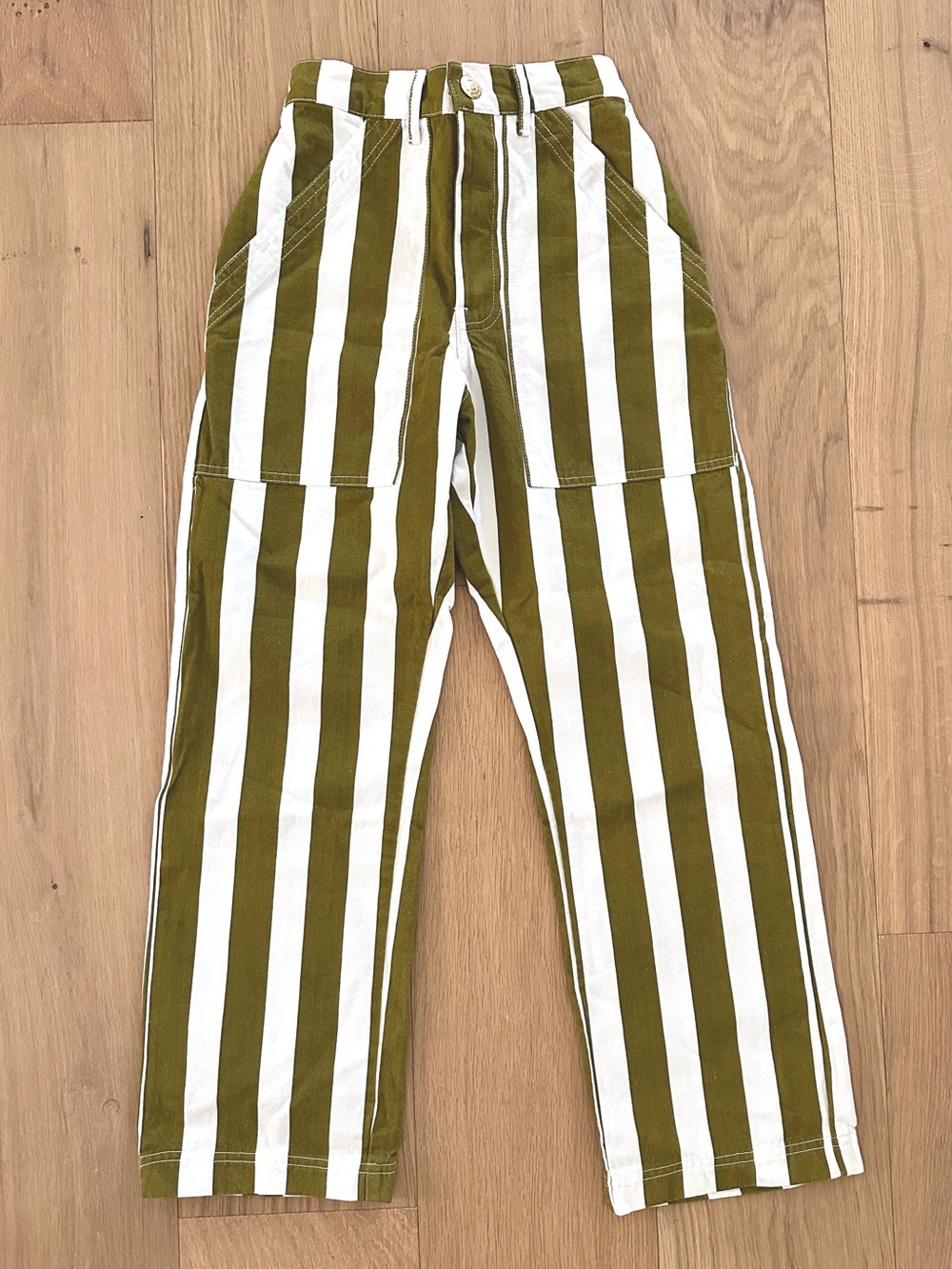 NWOT Big Bud Press Work Pants in Olive Stripe XXS